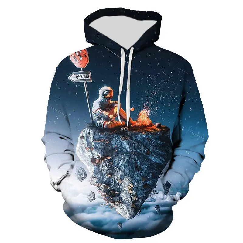 thumbnail image 1 of Sudadera con capucha con estampado de astronauta, universo, espacio, galaxia, para hombres y niños, sudaderas de manga larga, chaqueta genial de gran tamaño para hombre, 1 of 4