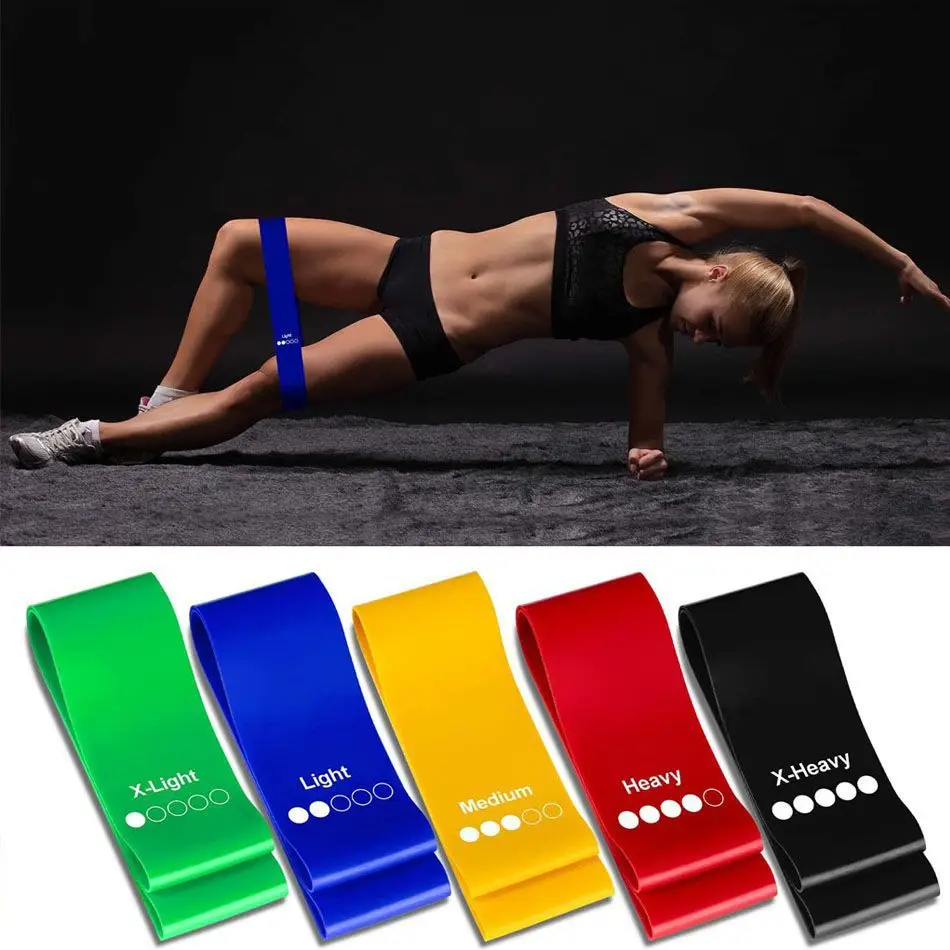 5-Piece Resistance Band Set for Fitness & Exercise - Yoga, Leg Toning, and Stretching Bands