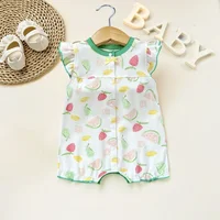 2024 Summer Newborn Baby Rompers Short Sleeve Cartoon Printed Soft Cotton Jumpsuits Infant Bebe Clothes For 3-18 Month boy girls 2