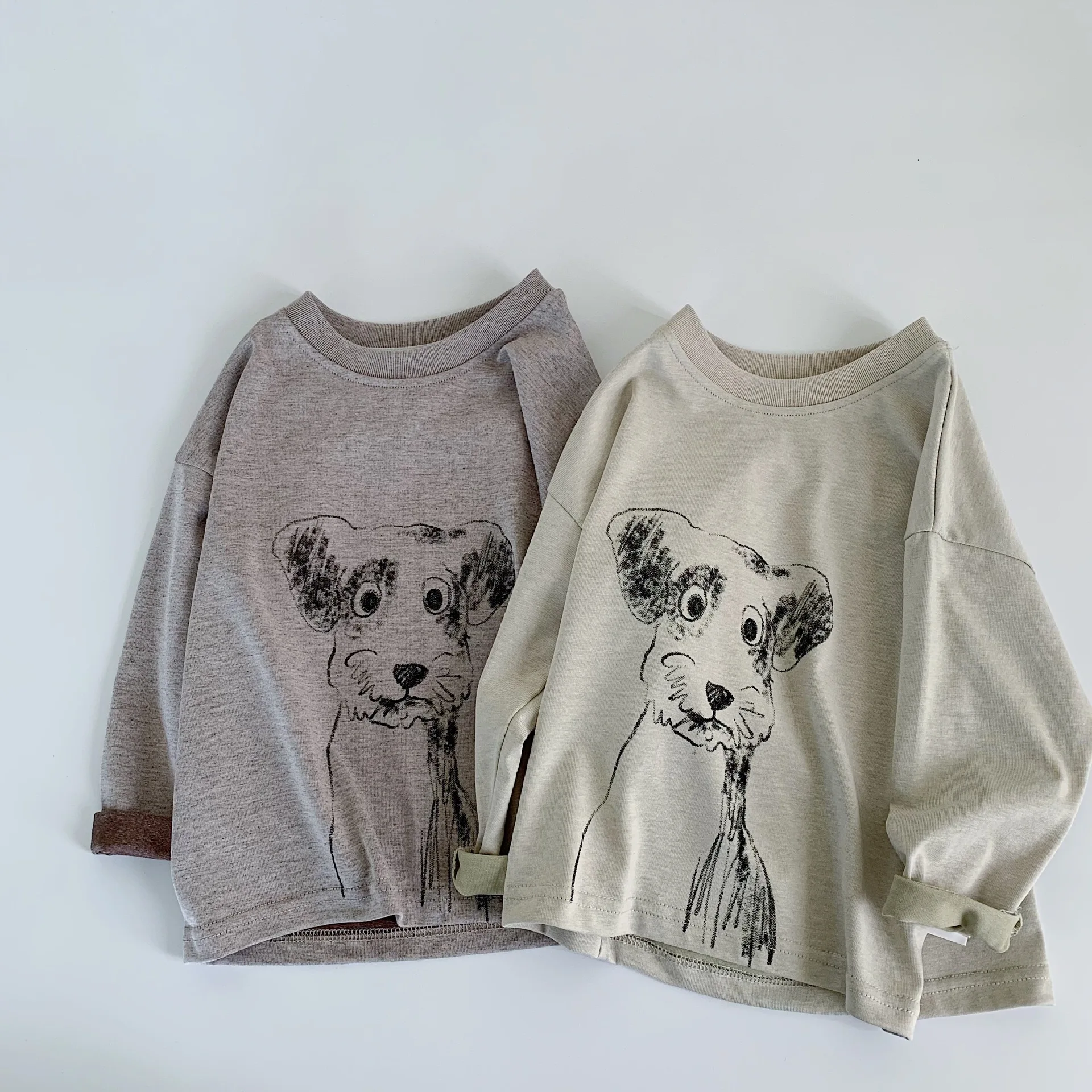 Frühling Herbst Kinder T-Shirts 2-10 Jahre Jungen Mädchen Baumwolle Cartoon Hund Langarm T-Shirts Koreanische Kleinkind Oberteile Kinderkleidung – Detail 5