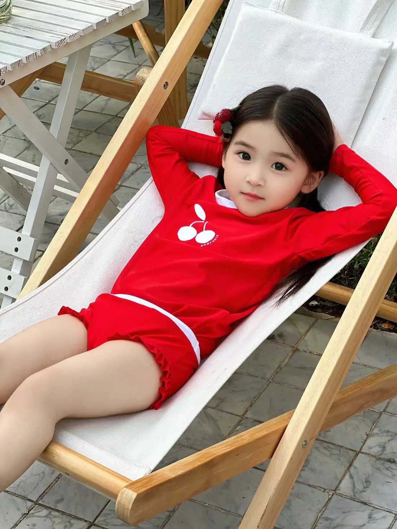 

cherry red t shirt and pants girls clothing set swim outwear boutique outwear size 3 4 6 8 10 12Y