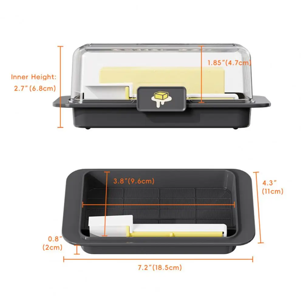 1Pc Butter Keeper Box Food Grade Butter Cutter Dish with Airtight Lid Storage Box with Cutting Spoon for Fridge Storage