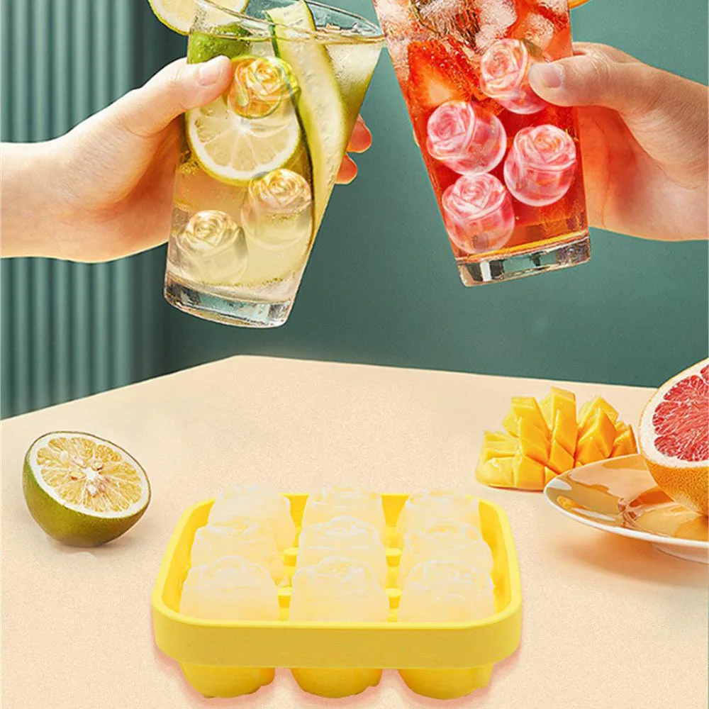 크로스 냄새 방지 잠금 버클 강화 몰드, 얼음 인공물, 장미 모양, 쉬운 청소, 커버 포함