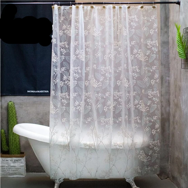 Cortina De Ducha Transparente Eva, Impermeable, Con Ganchos, A Prueba De  Moho, Accesorios De Baño - Cortinas De Ducha - AliExpress