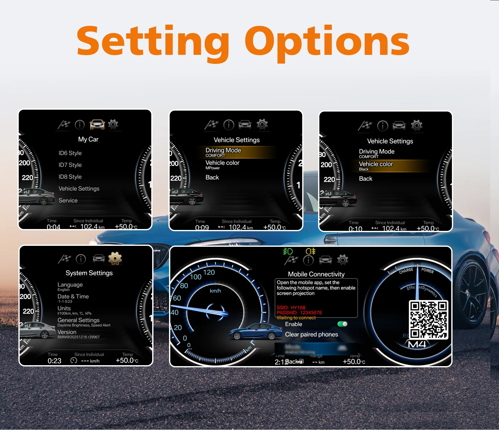 Hizpo - Panel de Instrumentos Digital LCD de 10.25 Pulgadas para Automóvil, para BMW X5 E53 / Serie 5 E39 1999-2006, Modificación de Radio de Auto, Panel de Instrumentos, Velocímetro, Sistema Linux 5.4 6