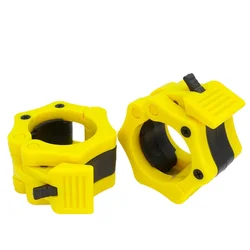 Quick Release Spinlock Barbell Collars for Weightlifting and Strength Training (2 Pcs yellow)