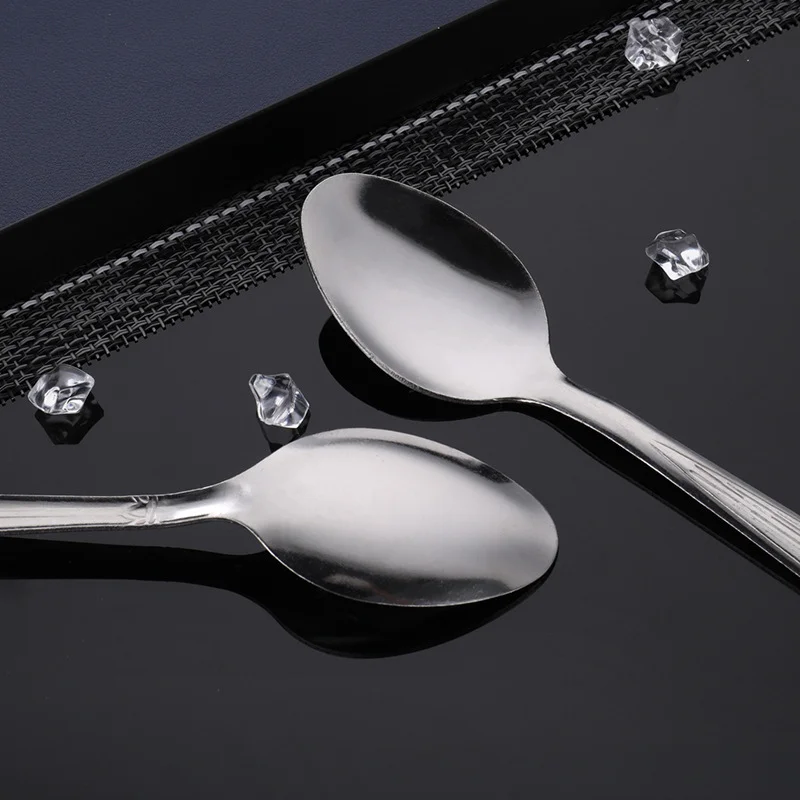 Home Dining Stainless Steel Spoon Student Canteen Meal Spoon Creative Pattern Stainless Steel