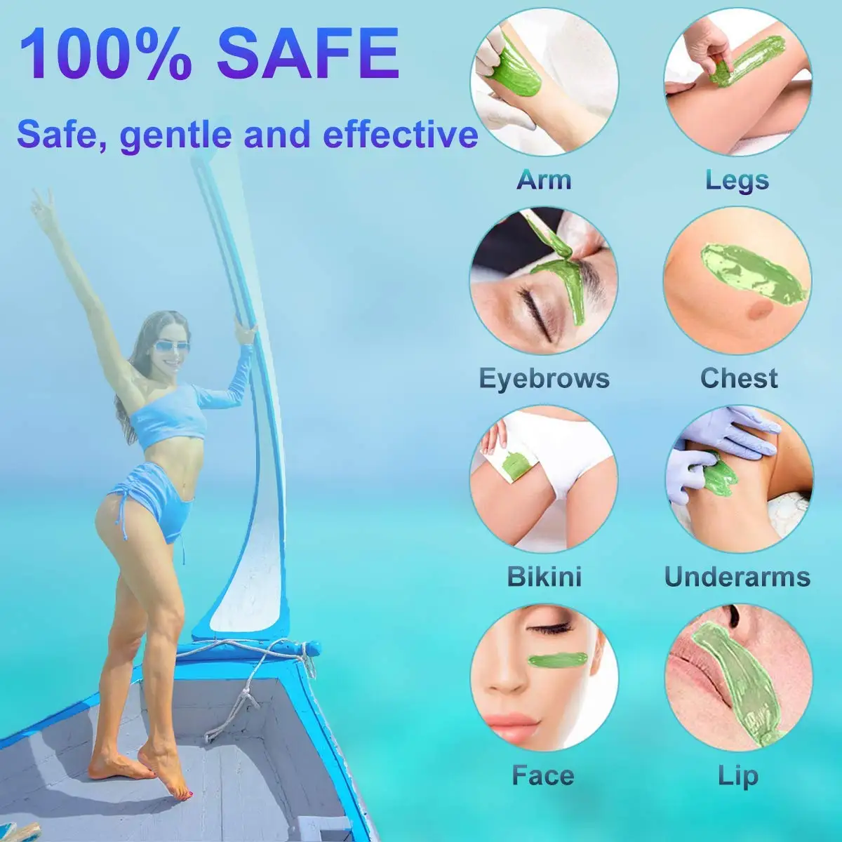 250g/pack Hair Removal Wax Bean Pearl Waxing Beans for Women Men 6 Hard Wax Beads for Warmer Painless Body Depilation Bikini