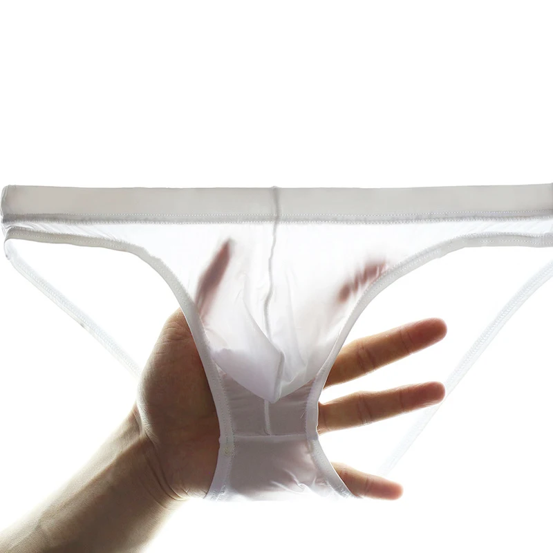 

Mens Seamless Briefs Breathable Underwear See Through Panties Bikini Low Waist Jockstraps Ultra Thin Underpants Erotic Lingerie