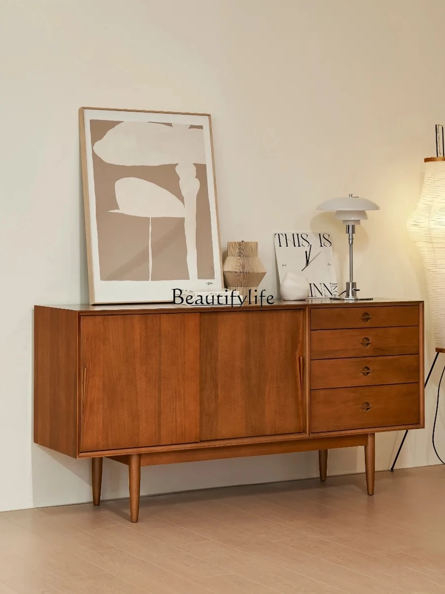 

Nordic Solid Wood Vintage Sideboard Modern Minimalist Mid-Ancient Cabinet