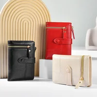 New Purse Ladies Europe And America High Quality PU Leather Short Folding Purse Vertical Double Zipper Fashion Women's Wallet 1
