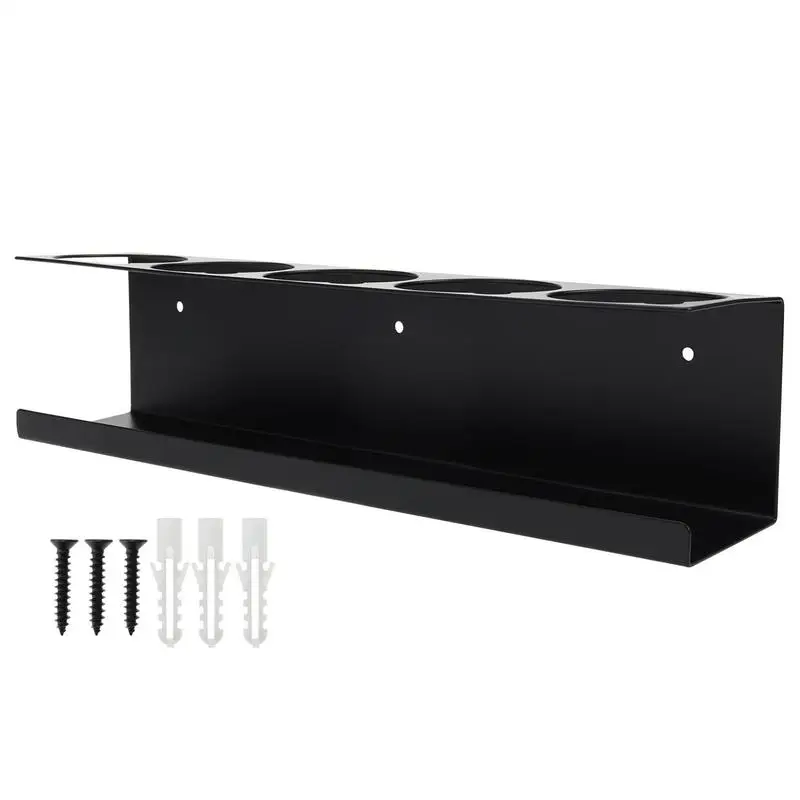 Spray Can Holder Wall Mount Lube Can Storage Rack 5 Can Holes Shelf Steel Aerosol Spray Can Rack for Garage Home Tool Storage