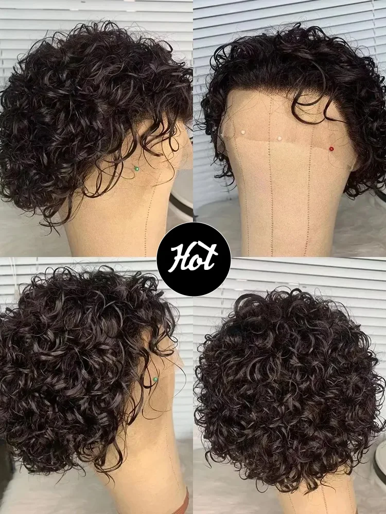 Human Hair Wig Pixie Cut 13x1 Lace Frontal Wigs Human Hair Short Bob Wigs For Black Women Lace Front