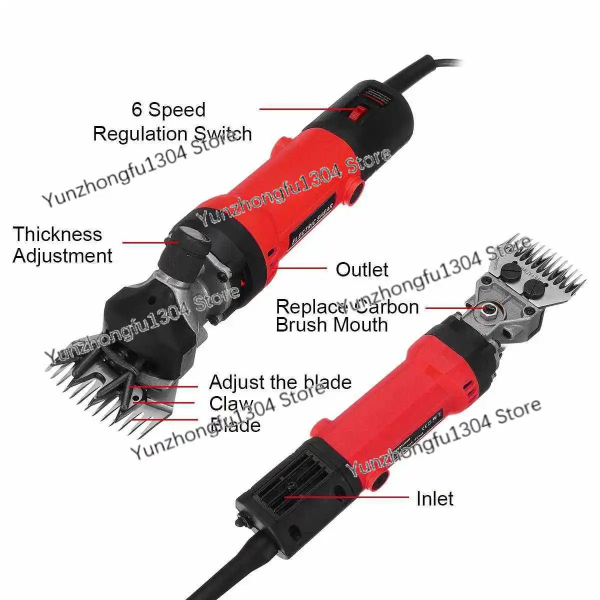 

1200W EU Plug Electric Sheep Pet Hair Shearing Kit Shear Wool Cut Goat Animal Supplies Farm Machine