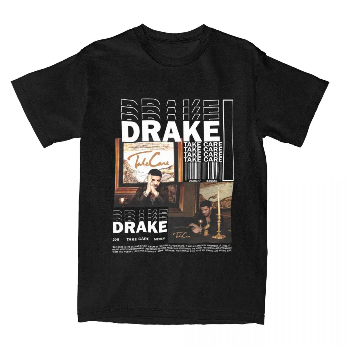 Unique Drakes Take Care Album T Shirt Uomo Donna Cotton Hip Hop Rapper Drily Tee Shirt Idea Regalo Abbigliamento