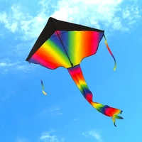 Easy to Fly Colorful Rainbow Kite Outdoor Fun Sports Beach Triangle Kite Beginners Kids Children Adults Outdoor Toys Kite Gifts 1