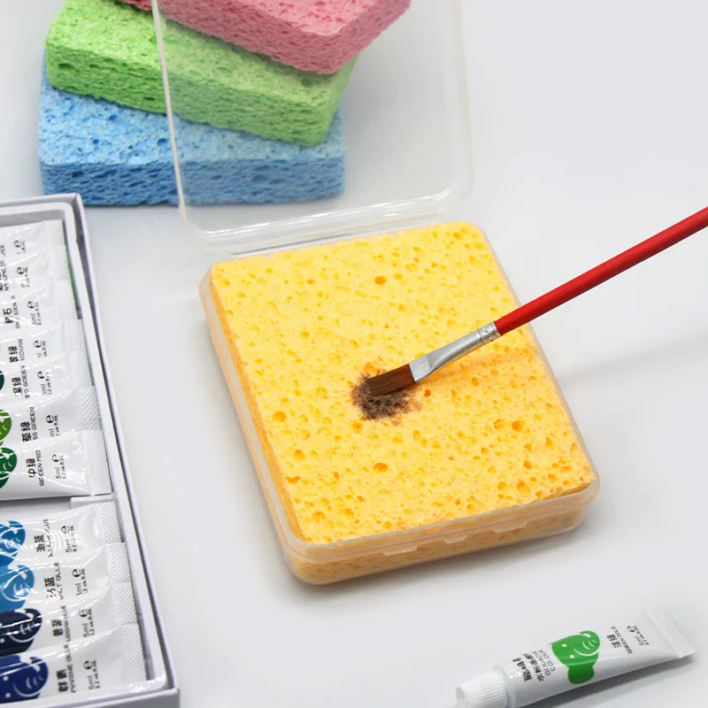 Watercolor Painting Sponge Boxed Moisturizing Special Water Chalk Sponge Strong Water Absorption Cleaning Tool Art Supplies
