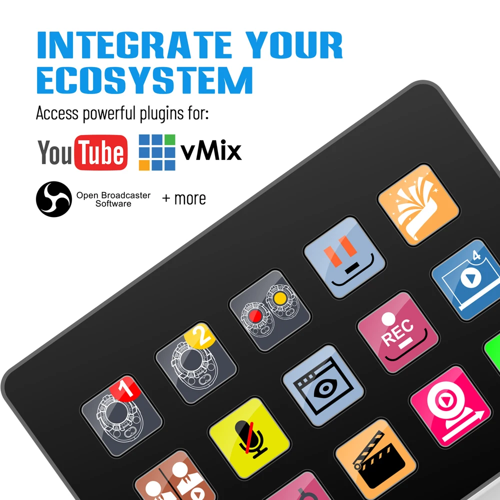 Stream Deck α׷  LCD   Ű 15 Ű ۿ ۾  Ʈ Ʃ Ʈѷ ũ  ٷΰ Ű LCD Ű ũ Ʈ ũ ̺ Ʈ  ܼ