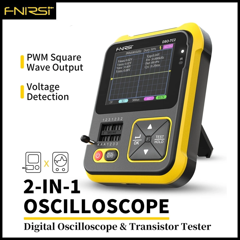 Fnirsi Dsotc2 Portable Digital Oscilloscope Transistor Tester 2in1