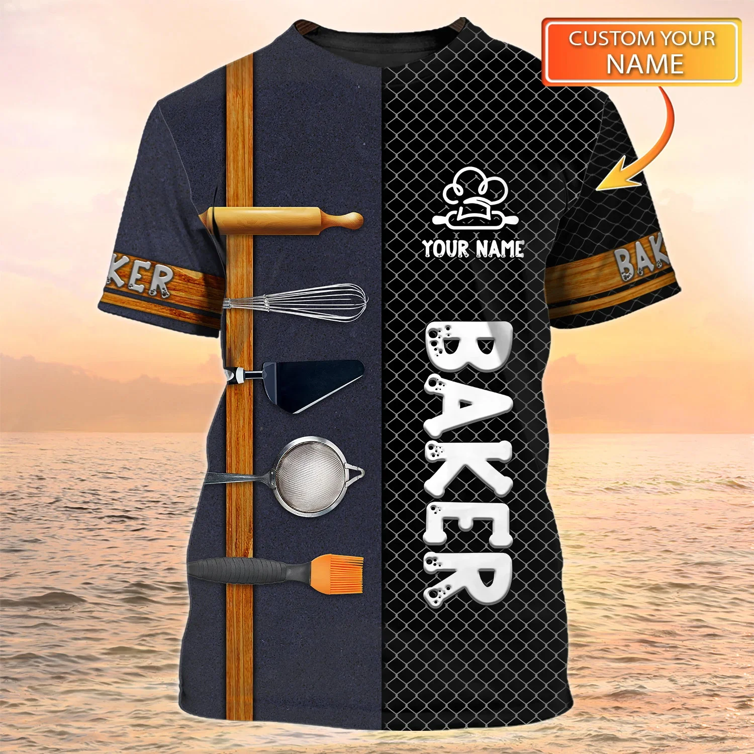 PLstar Cosmos Neueste Sommer Herren T-shirt Konditorei/Bäcker Benutzerdefinierte Name 3D Gedruckt t-shirt Unisex Casual Bäckerei Uniform DW98 – Detail 21