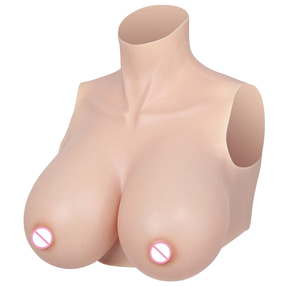 Silicone Breast Forms Drag Queen A-H Cup Cosplay Fake Boobs Bodysuit Crossdressing Breast Plate Crossdresser Chest