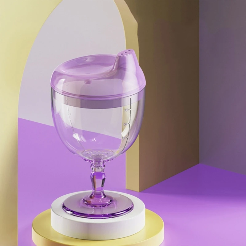 Plastic Baby Goblet Sippys Cup Transparent Beverage Mug with Lid Milk Bottle 180ml for Toddlers Birthday Christmas Gifts drinking cup
