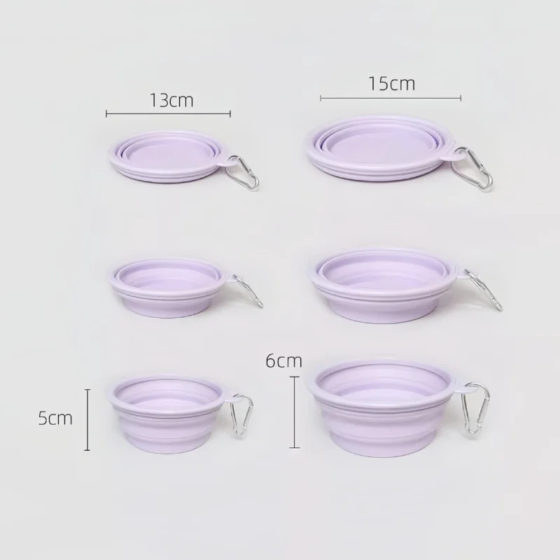 Dog Pet Folding Silicone Bowl 350ml/650ml Outdoor Travel Foldable Portable Cat Food Water Container Feeding Tray Bowls 5