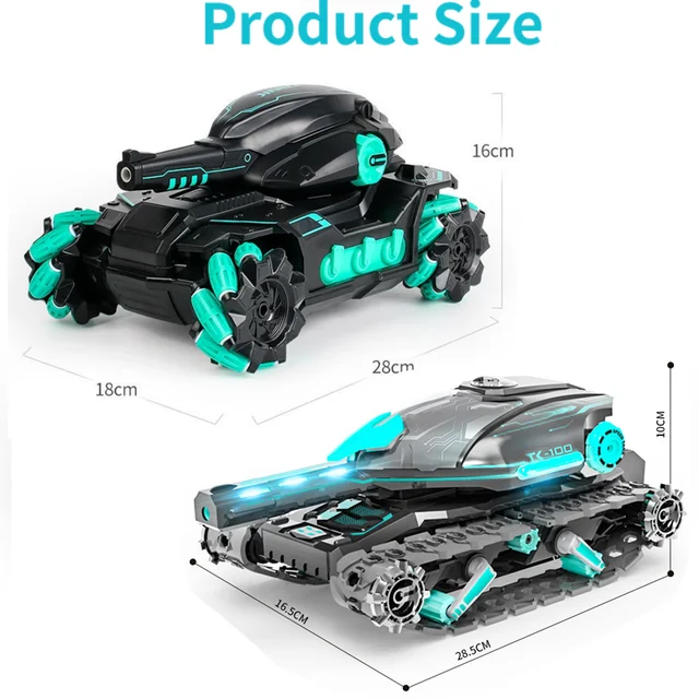 RC Car Large 4WD Tank Water Bomb Shooting Competitive Rc Toy Big Tank Remote Control Car Multifunctional Off-road Kids Toy Gift 6
