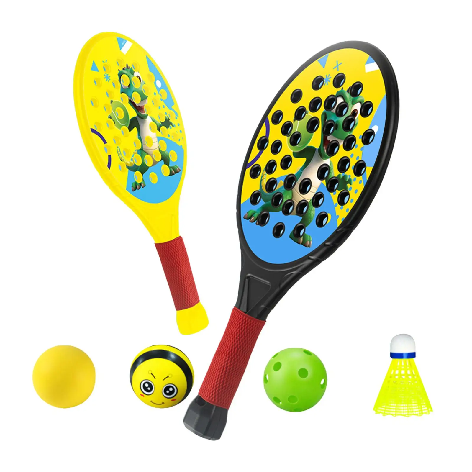 2x Kids Padel Rackets Paddle Tennis Racquets Breathable Gripping Lightweight Paddles Set Rackets for Kids Children Beginners