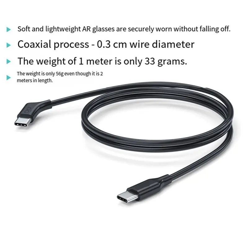 B27B 타입-C 플렉시블 케이블 USB3.2 풀 기능 AR 안경용, 4K 60Hz 지원 Xreal/Rokid/Rayneo Viture 호환
