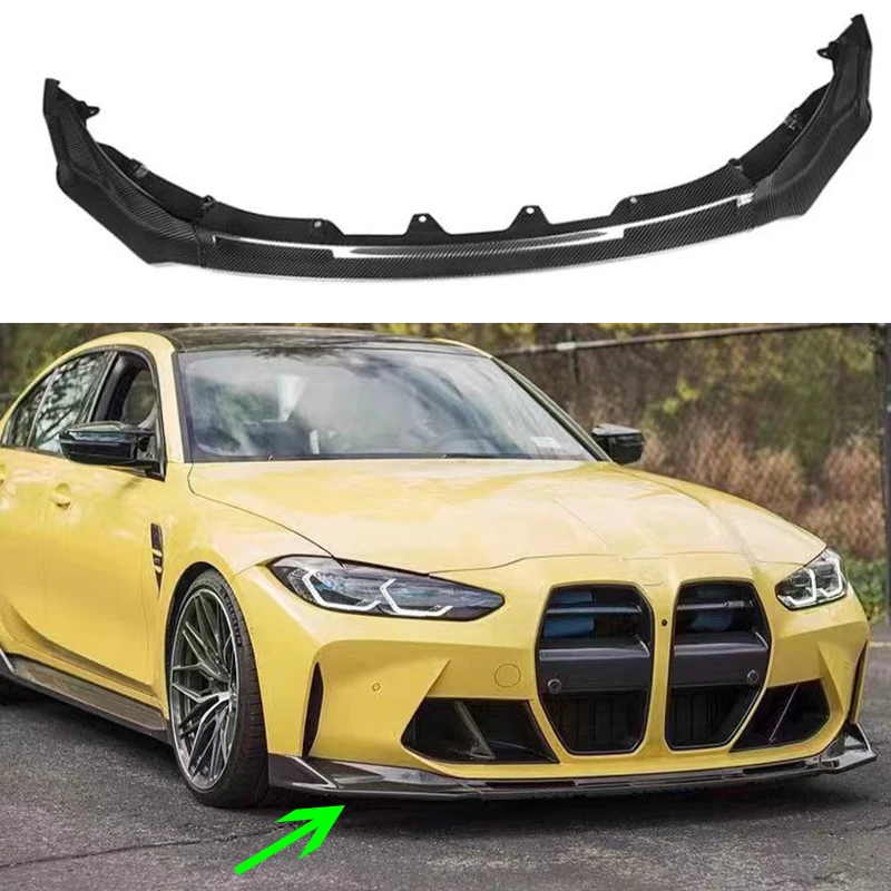 For BMW G80 G82 M3 M4 V Style Front Body Kit Real Carbon Fiber Car Bumper Spoiler Diffuser Splitter Lip Exterior Parts