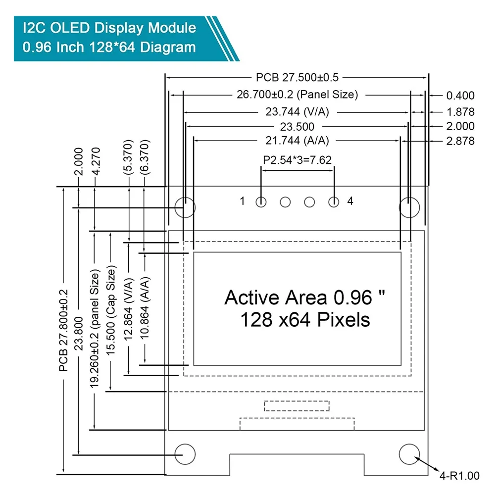 OLED Display Module 0.96 Inch I2C IIC SPI Serial 128X64 SSD1306 LCD 3.3-5V 4 Pin 1-10PCS for Arduino