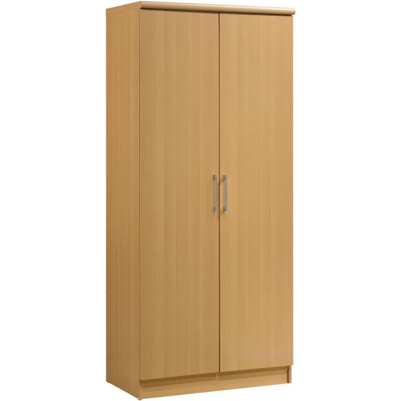 

IMPORT 2 Door Wardrobe with Adjustable/Removable Shelves & Hanging Rod, Beech