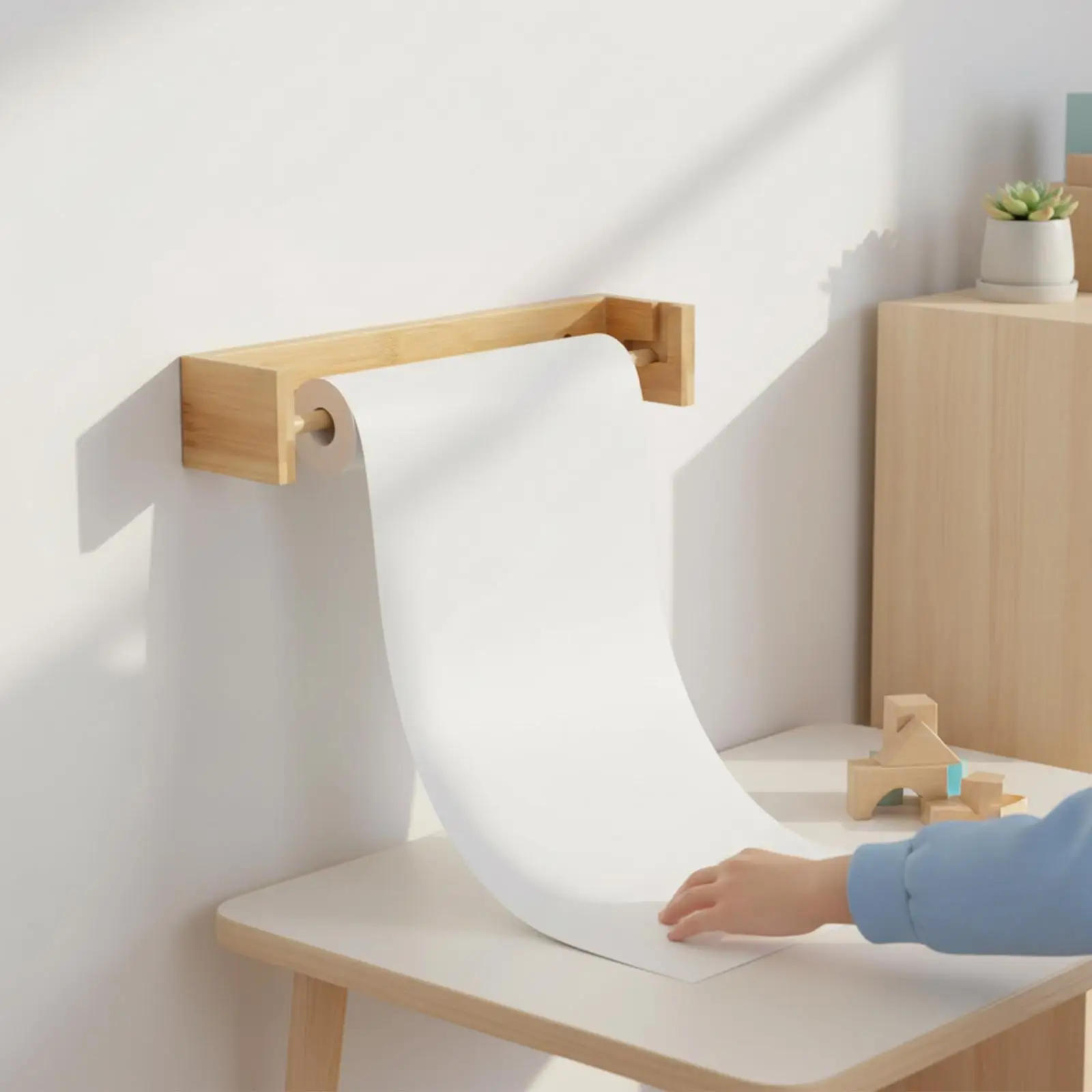 Wooden Easel Paper Roll Holder Painting ,Versatile, Rack Easy to use Easy Pull workspaces