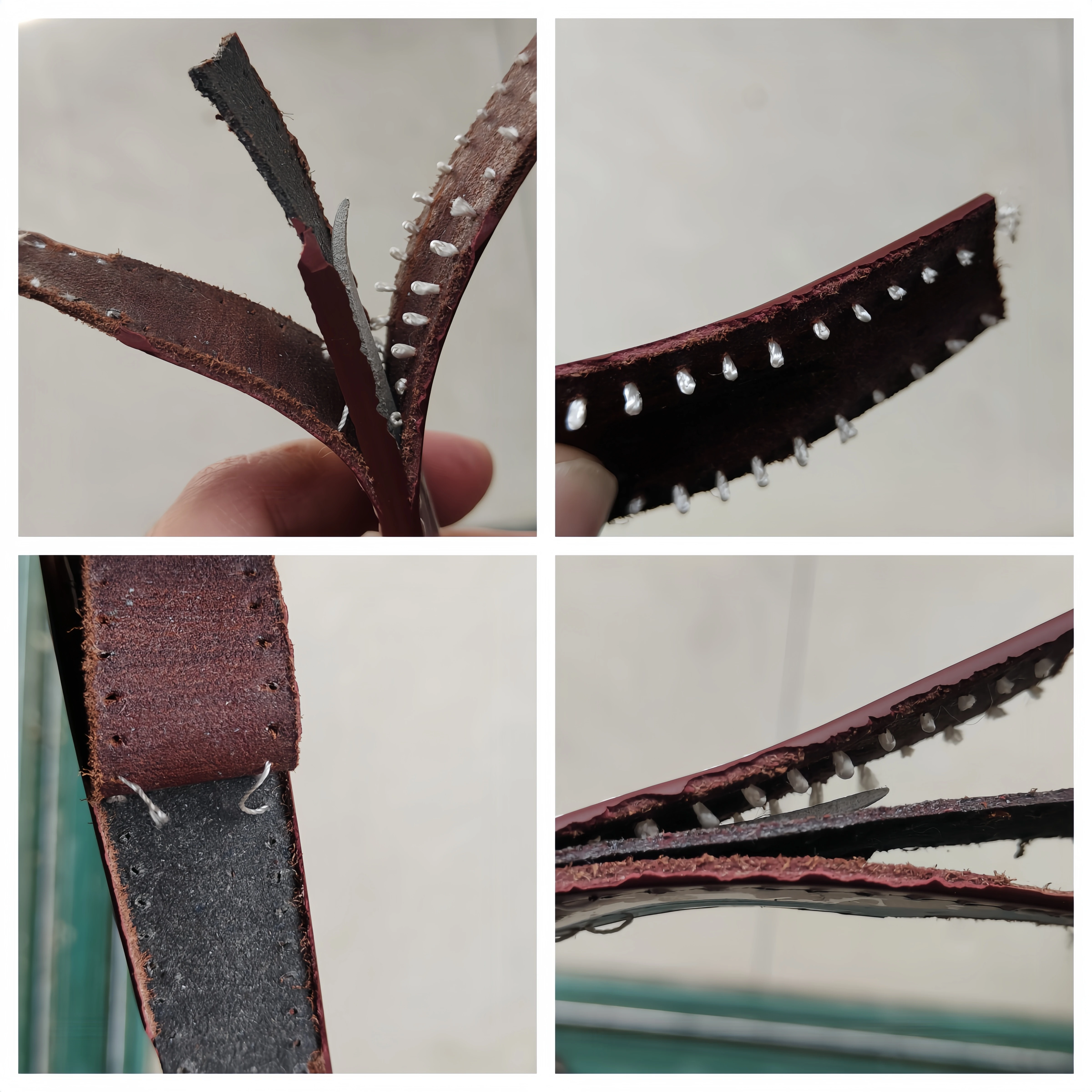 Ampmart 1 Stück VINTAGE-Verstärkergriff aus braunem Leder für Kotflügelverstärker, flacher Typ – Detail 1