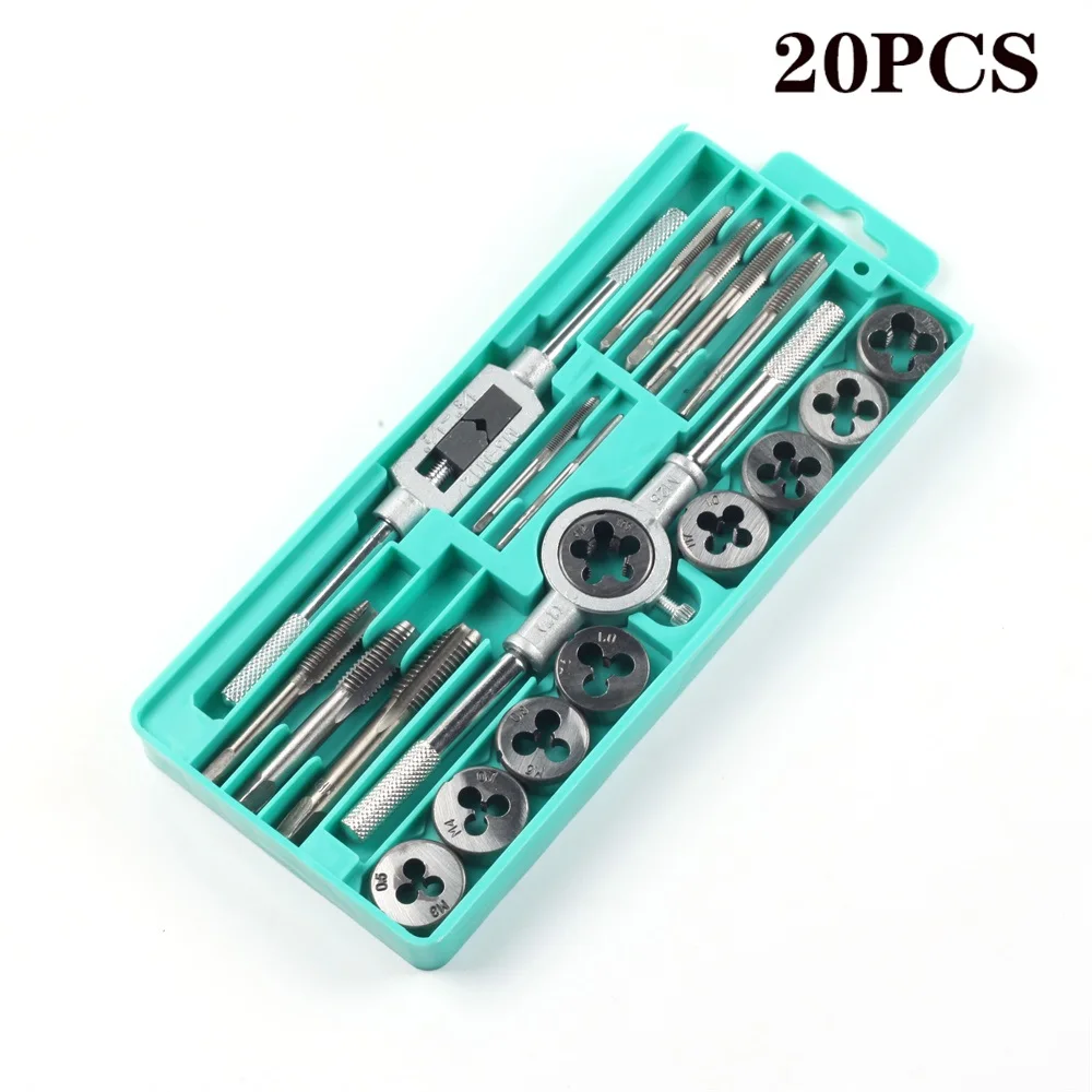 Description Picture 4 of itemMultifunction Tap and Die Set 8/12/20Pcs M3-M12Metric Screw Thread Plugs Hand Screw Taps Straight Taper Tapping and Thread Tools