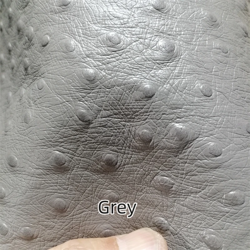 1mm 그레이 & 화이트 타조 무늬 소가죽. 수제 DIY 가방용 최고급 천연 가죽. 전체 시트 이용 가능합니다.