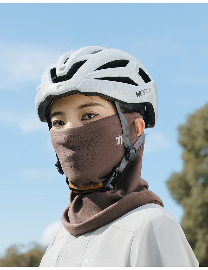 WEST BIKING Warme Fahrradmaske für den Winter, winddicht, einteilig, ohrhängende Gesichtsmaske, Outdoor-Sport, Laufen, Klettern, Schal, Kopfbedeckung – Detail 18