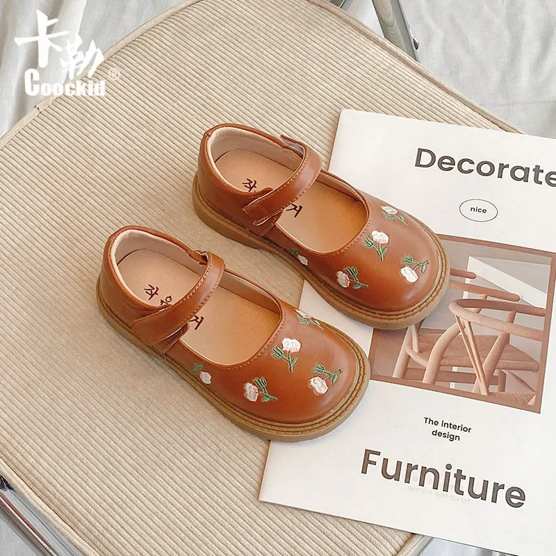 Spring Autumn Kids Leather Shoes Fashion Flower Girls Princess Shoes Infant Girls Single Shoes 6
