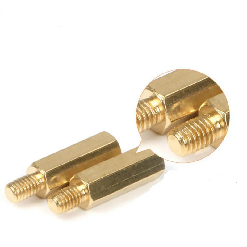 Brass Pillars M2/M2.5/M3/M4 Coppers Brass Pillars Standoff Circuit Spacer PCB Board Nut Screws Hex Round Single Cylinder Head/Hexagon pillar