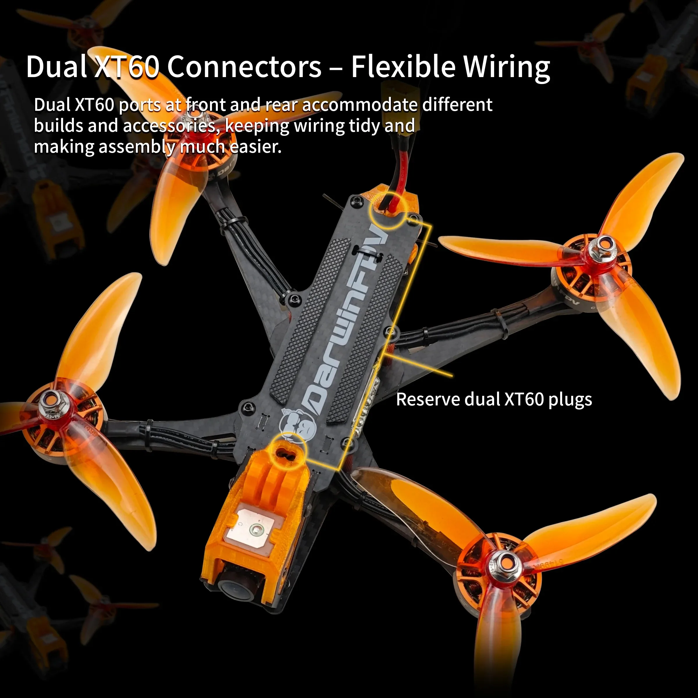 DarwinFPV NEW ApeStyle D5/X5 FPV Drone For 6S 1500mAh 120C XT60C/4000mAh 120C 10C 60C Battery DarwinFPV2507-1800KV Motor FPV thumbnail 2