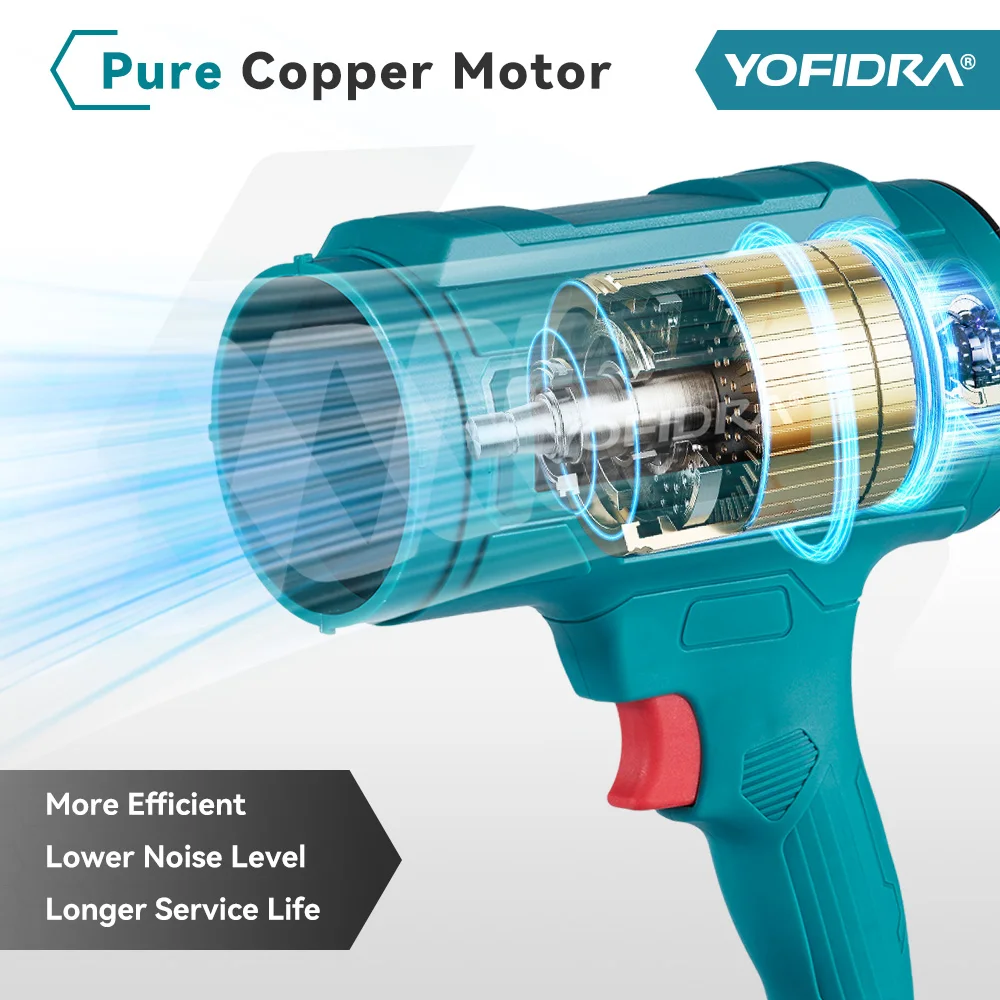1200W Turbo Fan 150M/S Handheld Thrust Violent Fan Stepless Speed Turbofan Snow Blower For Makita 18V Battery
