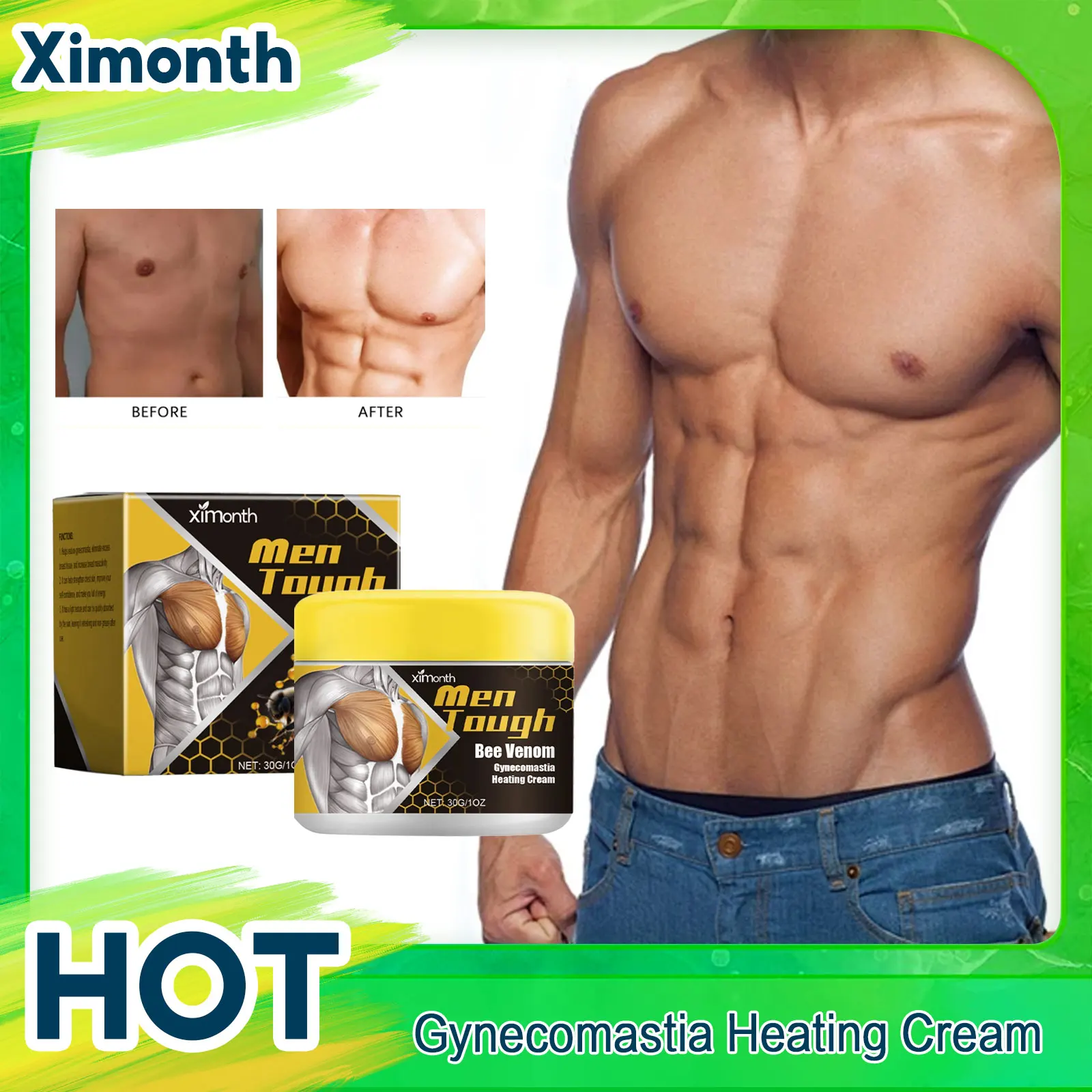 Abdominal Muscle Sculpting Cream Firming Shrink Chest Anti Cellulite Fat Reduction Balance Hormones Levels Gynecomastia Removal weight loss products,massage cream
