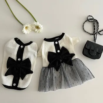 Lace Dog Dress with Bow 1