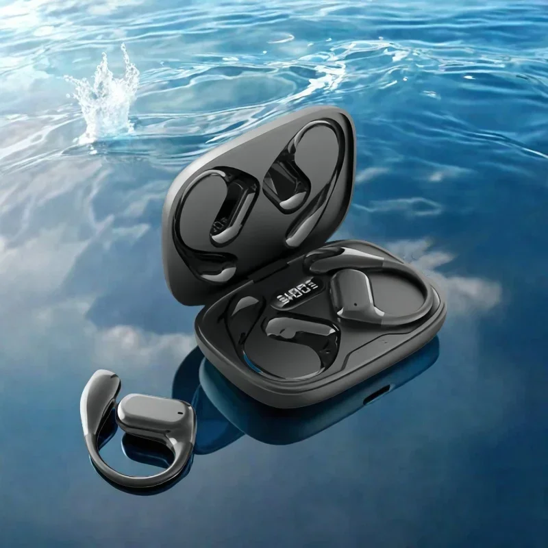 Enhanced Bluetooth Ear Hook Earbuds - HiFi Stereo Wireless Headphones with LED Display and Long Battery Life
