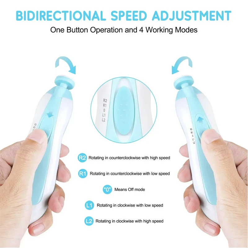 Baby Care Multifunctional Electric Baby Nail Trimmer Baby Nail File Clippers Toes Fingernail Cutter Trimmer Manicure Tool Set 3