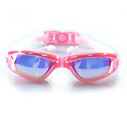 Enhanced Swim Goggles: Anti-Fog UV Protective Eyewear with Earplugs (Colorful pink)