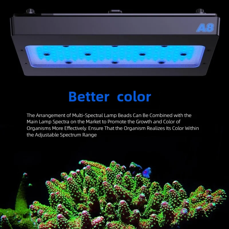 A8SE II 240W LED 풀 스펙트럼 WiFi 앱 스마트 컨트롤 고출력 산호초 수족관 조명