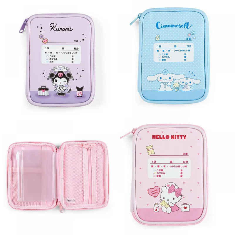 

Kawaii сумка для хранения Kuromi Sanrio Hellokittys медицинская сумка аниме лекарства My Melody Мультфильм Путешествия Косметика портативная