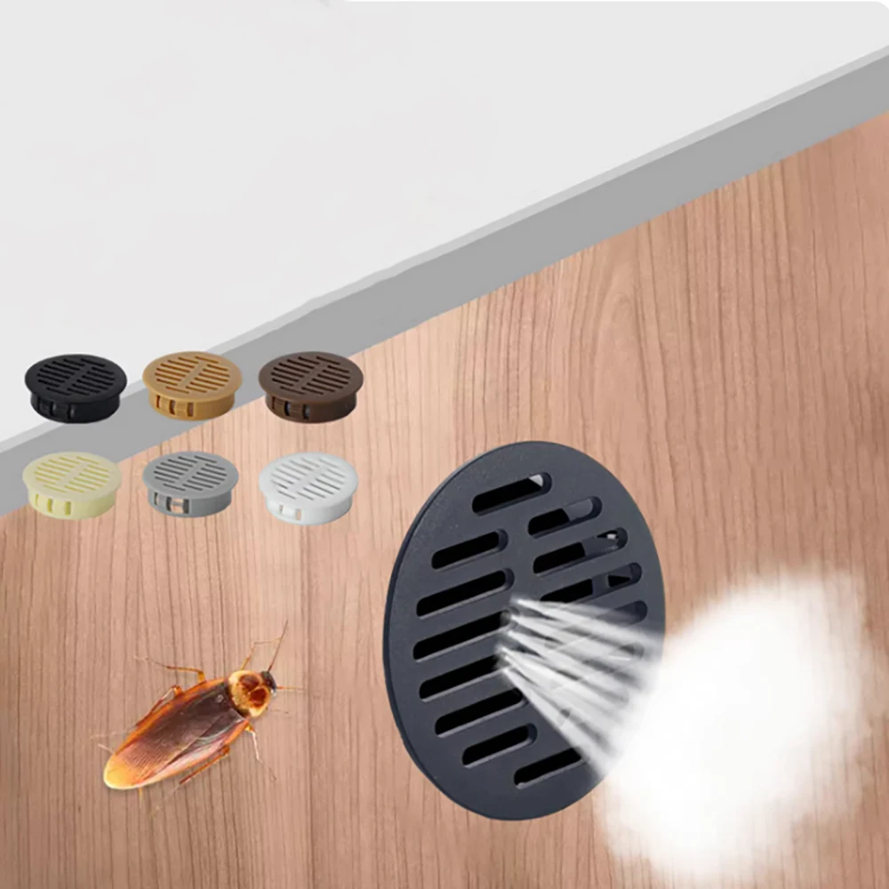 ฝาครอบช่องระบายอากาศพลาสติกสำหรับตู้เสื้อผ้า 5 ชิ้น ขนาด 35/50/60/80 มม. อุปกรณ์เสริมฮาร์ดแวร์ 1